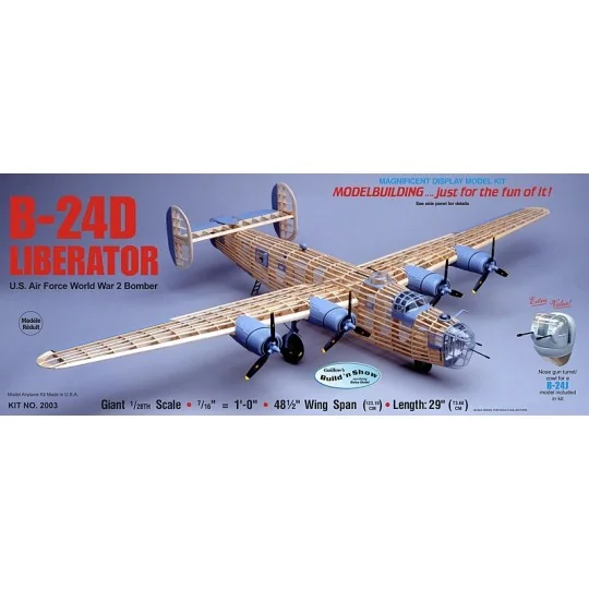 B-24D Liberator 1m23 Guillow's Guillow's S0282003 - 1 S0282003-B-24D Liberator 1m23 Guillow's - S0282003