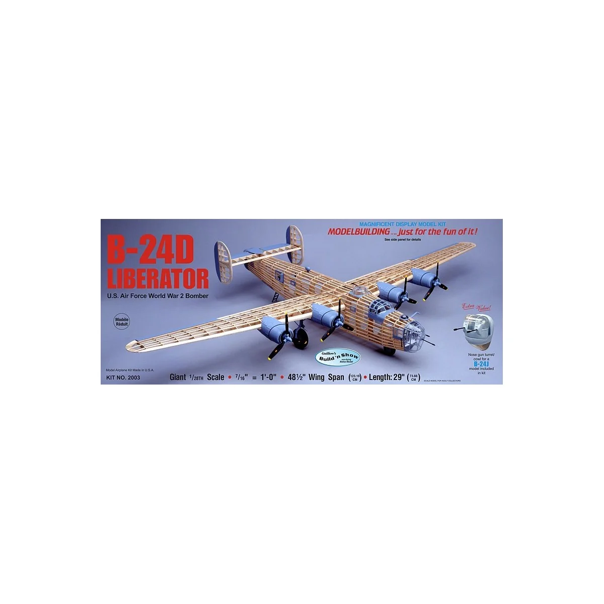B-24D Liberator 1m23 Guillow's Guillow's S0282003 - 1 B-24D Liberator 1m23 Guillow's Guillow's S0282003 - 1