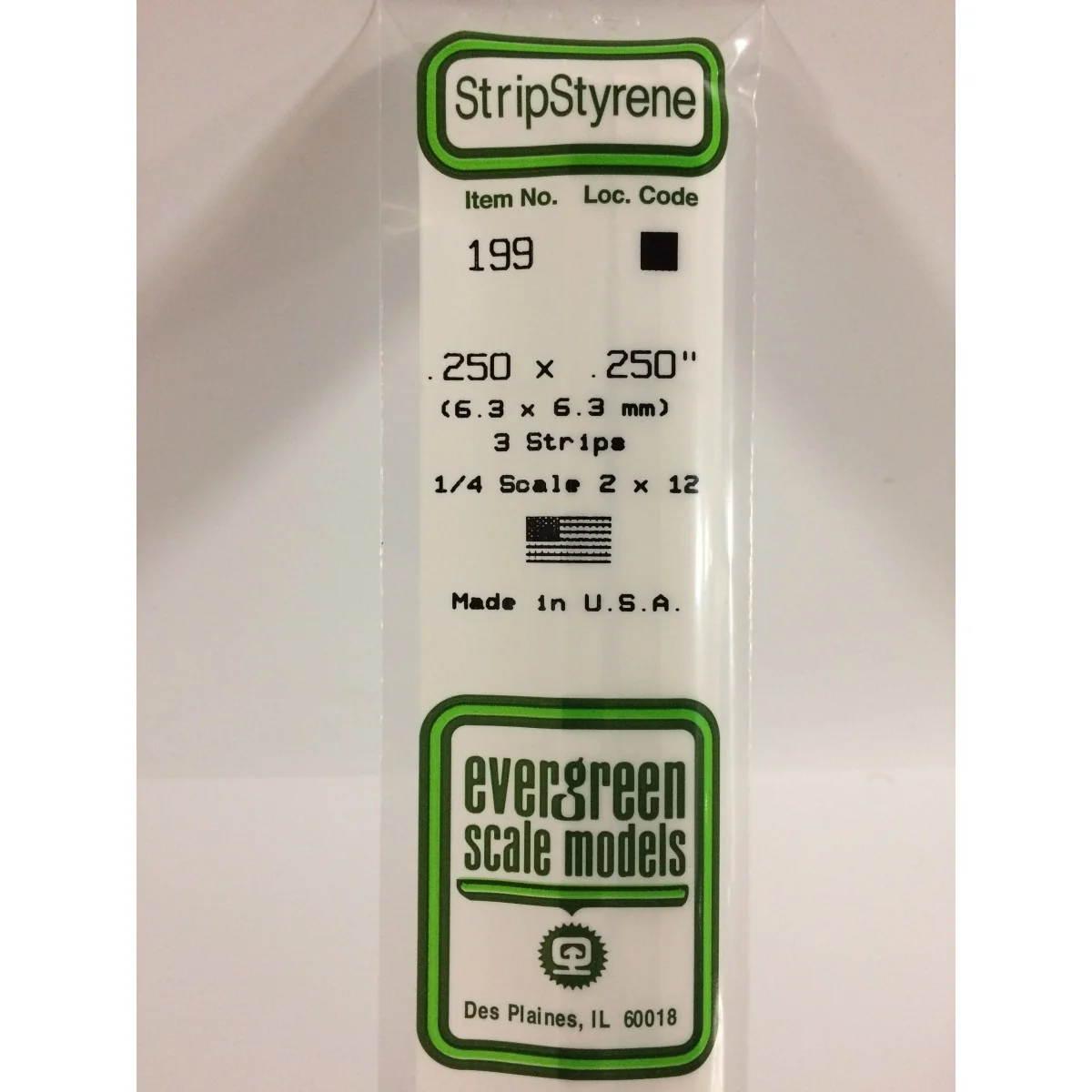 Wand 6.3x6.3x350mm Ref: 199 - Evergreen - S1370199 Wand 6.3x6.3x350mm Ref: 199 - Evergreen - S1370199