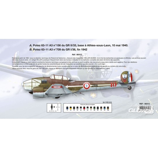 HEL-80313-Potez 63-11 A3, No.156/709 Museum 1:72 Heller