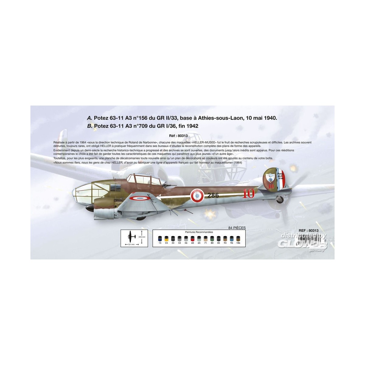 Potez 63-11 A3, No.156/709 Museum 1/72 Heller Heller 80313 - 2