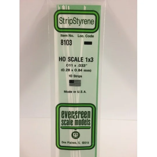 Wand HO 0.3x0.8x350mm Ref: 8103 - Evergreen - S1378103 S1378103-HO rod 0.3x0.8x350mm Ref: 8103 - Evergreen - S1378103