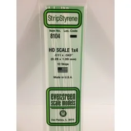 Baguette HO 0.3x1.1x350mm Ref : 8104 - Evergreen Evergreen S1378104 - 1