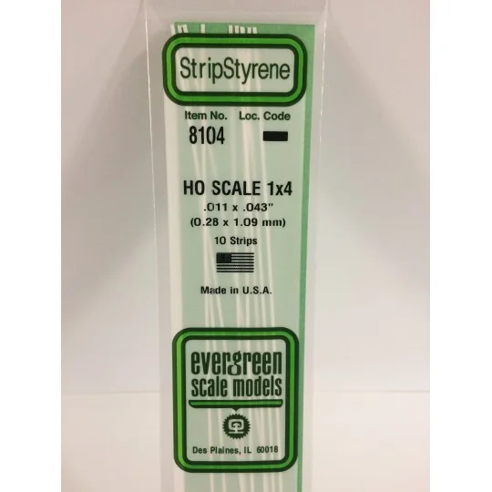 S1378104-Baguette HO 0.3x1.1x350mm Ref : 8104 - Evergreen - S1378104