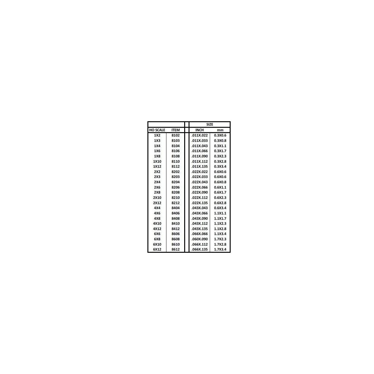 HO rod 0.3x1.1x350mm Ref: 8104 - Evergreen - S1378104 - S1378104 HO rod 0.3x1.1x350mm Ref: 8104 - Evergreen - S1378104 - S1378104