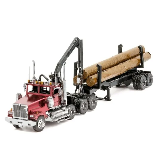 ICX136-Iconx Western Star 4900 Logging Truck with Metal Earth Trailer - ICX136