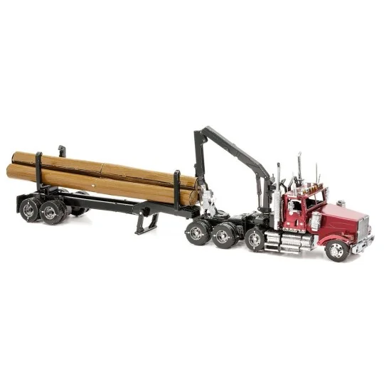 ICX136-Iconx Western Star 4900 Logging Truck with Metal Earth Trailer - ICX136