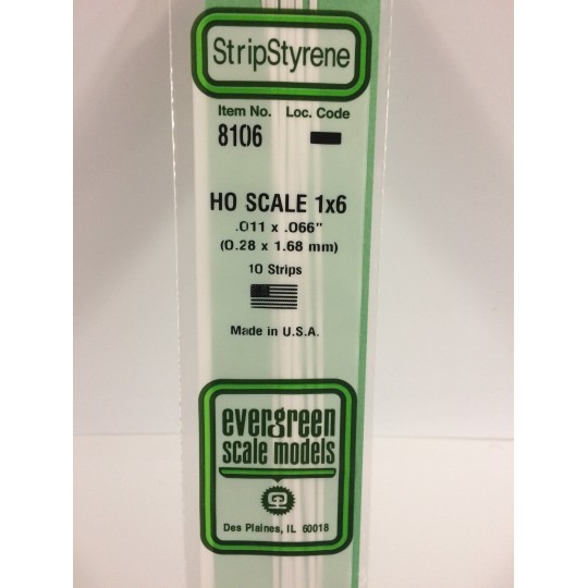 S1378106-HO rod 0.3x1.7x350mm Ref: 8106 - Evergreen - S1378106