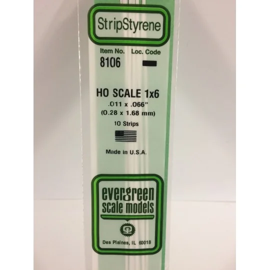 HO rod 0.3x1.7x350mm Ref: 8106 - Evergreen - S1378106 - S1378106 S1378106-HO rod 0.3x1.7x350mm Ref: 8106 - Evergreen - S1378106