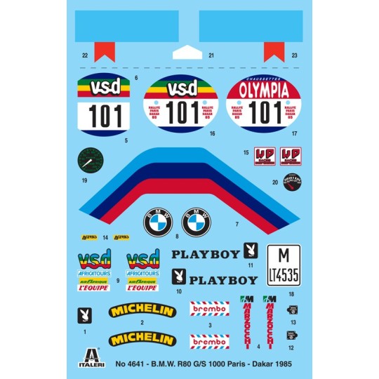 I4641-BMW R80G/S Paris Dakar 1985 1/9 Italeri