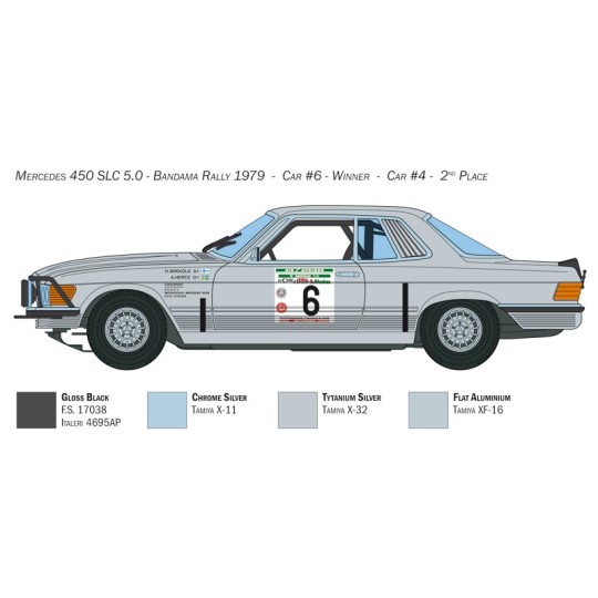 Mercedes 450 SLC Bandama Rally 1/24 Italeri Italeri I3632 - 4 I3632-Mercedes 450 SLC Bandama Rally 1/24 Italeri - I3632