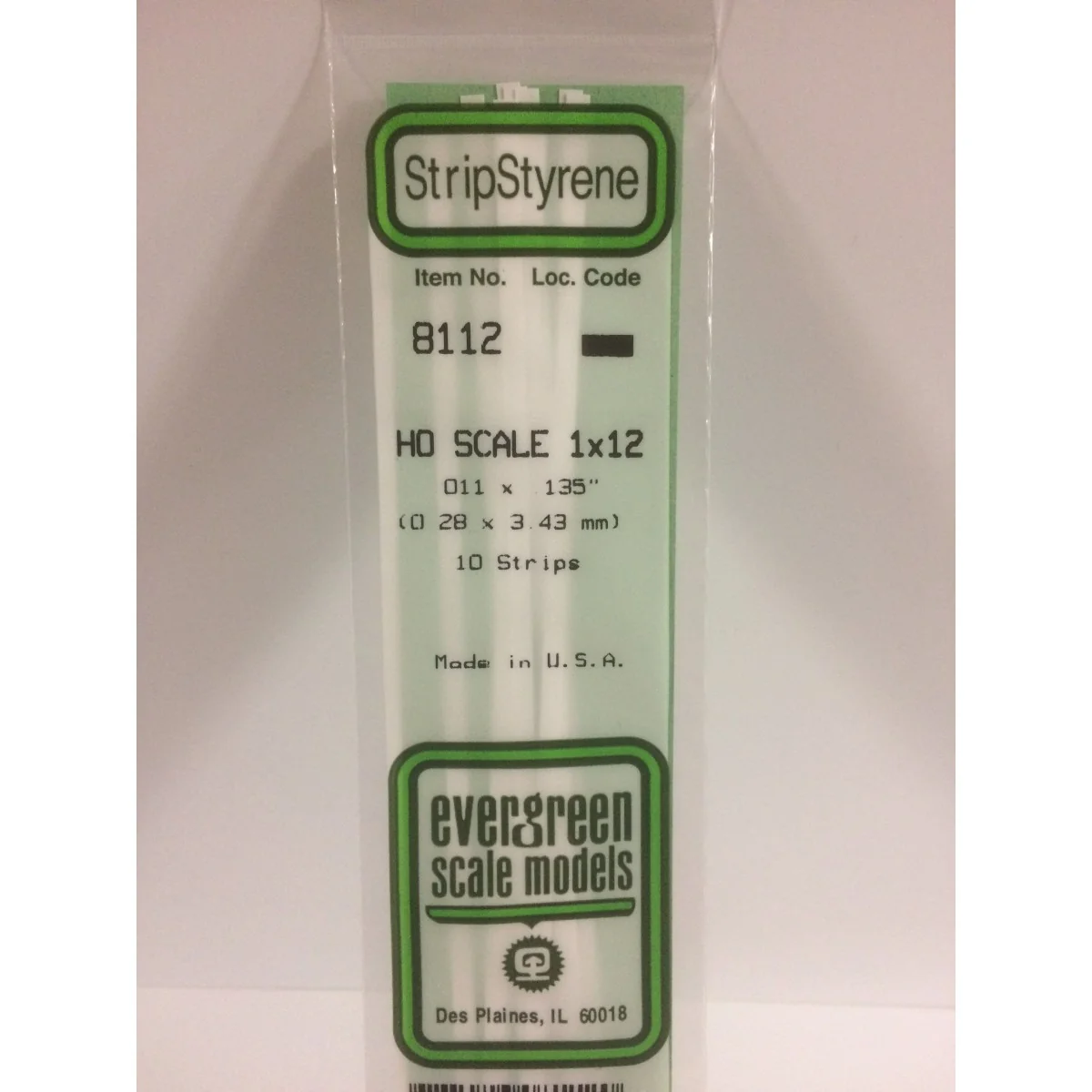 HO rod 0.3x3.4x350mm Ref: 8112 - Evergreen - S1378112 - S1378112