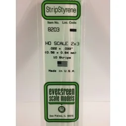 Baguette HO 0.6x0.8x350mm Ref : 8203 - Evergreen Evergreen S1378203 - 1