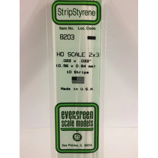 Wand HO 0.6x0.8x350mm Ref: 8203 - Evergreen - S1378203 S1378203-HO strip 0.6x0.8x350mm Ref: 8203 - Evergreen - S1378203