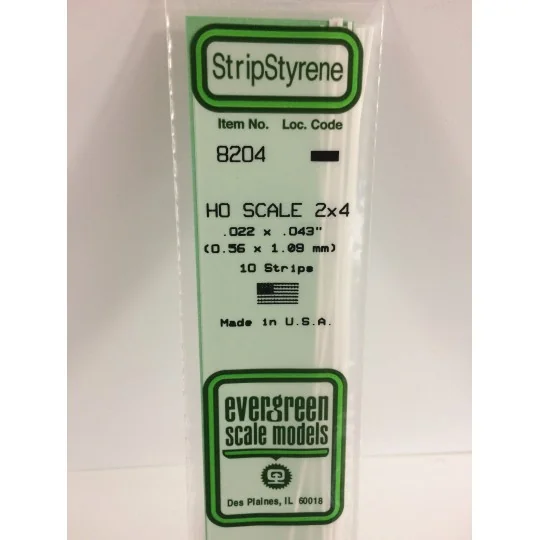 S1378204-HO rod 0.6x1.1x350mm Ref: 8204 - Evergreen - S1378204