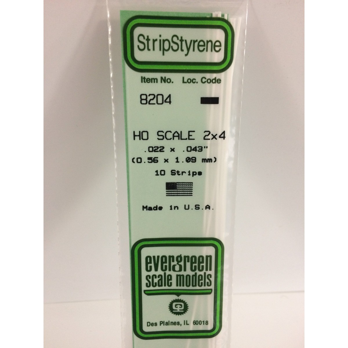 Baguette HO 0.6x1.1x350mm Ref : 8204 - Evergreen Evergreen S1378204 - 1