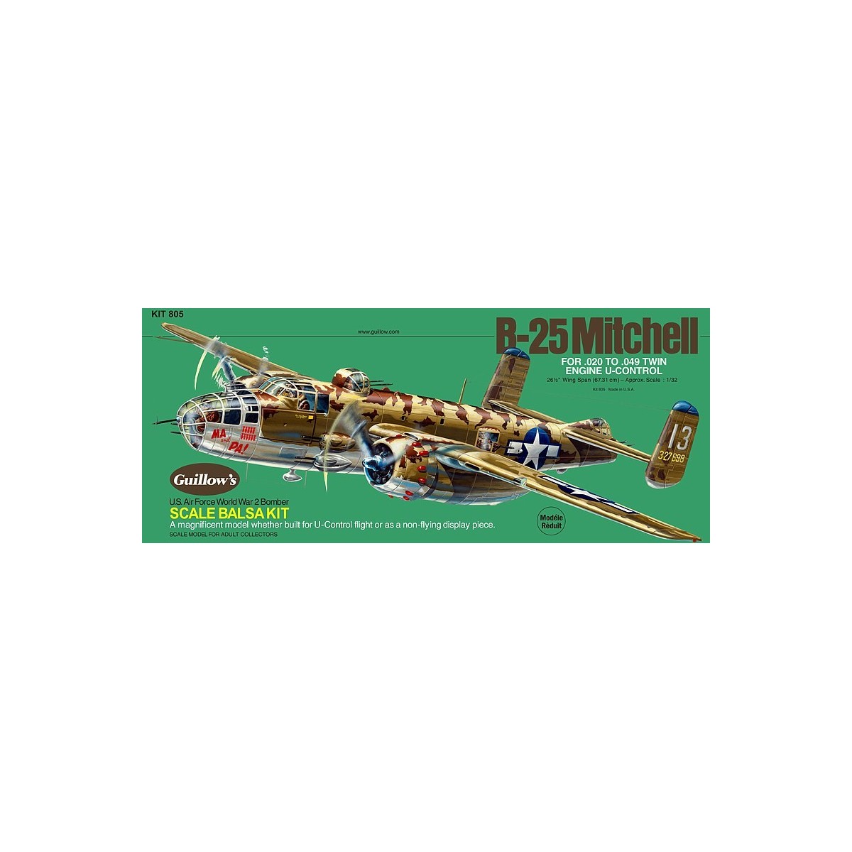 B-25 Mitchell Guillow's Guillow's S0280805 - 1 B-25 Mitchell Guillow's Guillow's S0280805 - 1