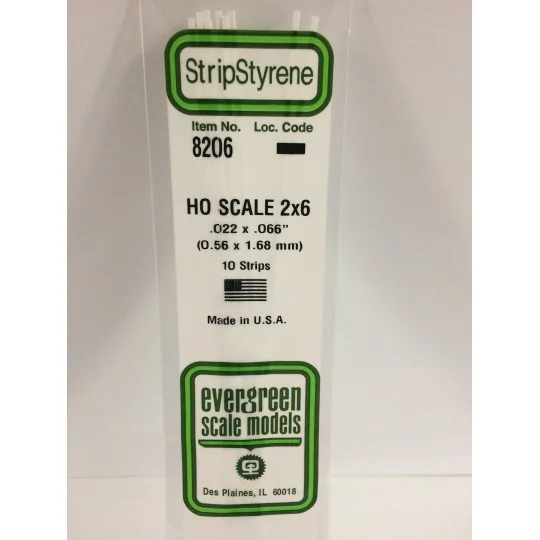S1378206-HO strip 0.6x1.7x350mm Ref: 8206 - Evergreen - S1378206