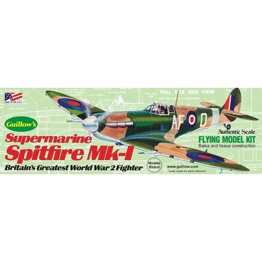 Supermarine Spitfire Guillow's Guillow's S0280504 - 1 S0280504-Supermarine Spitfire Guillow's - S0280504