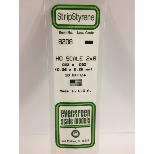 S1378208-Baguette HO 0.6x2.3x350mm Ref : 8208 - Evergreen - S1378208