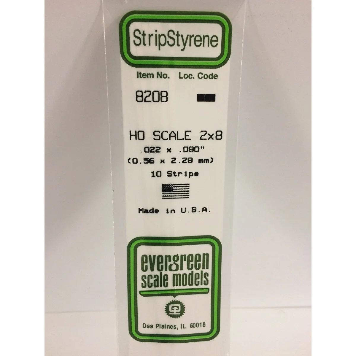 Baguette HO 0.6x2.3x350mm Ref : 8208 - Evergreen Evergreen S1378208 - 1