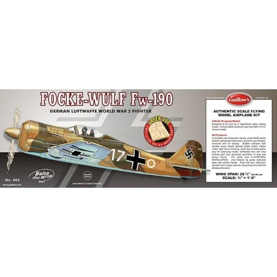 Focke-Wulf Fw-190 Guillow's Guillow's S0280406 - 1 S0280406-Focke-Wulf Fw-190 Guillow's - S0280406
