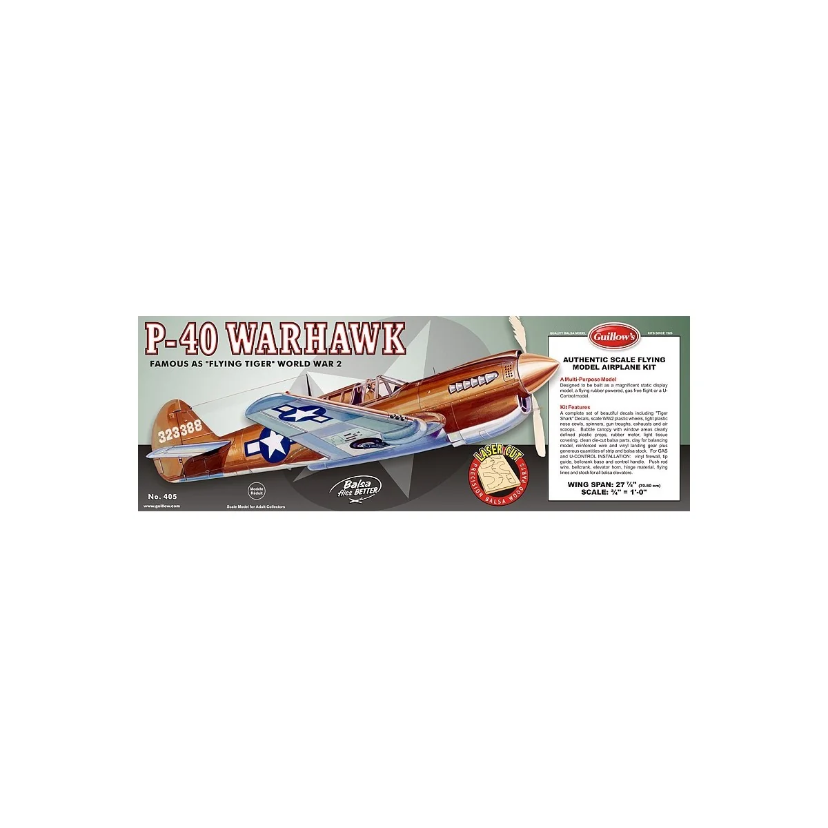 P-40 Warhawk Guillow's Guillow's S0280405 - 1 P-40 Warhawk Guillow's Guillow's S0280405 - 1