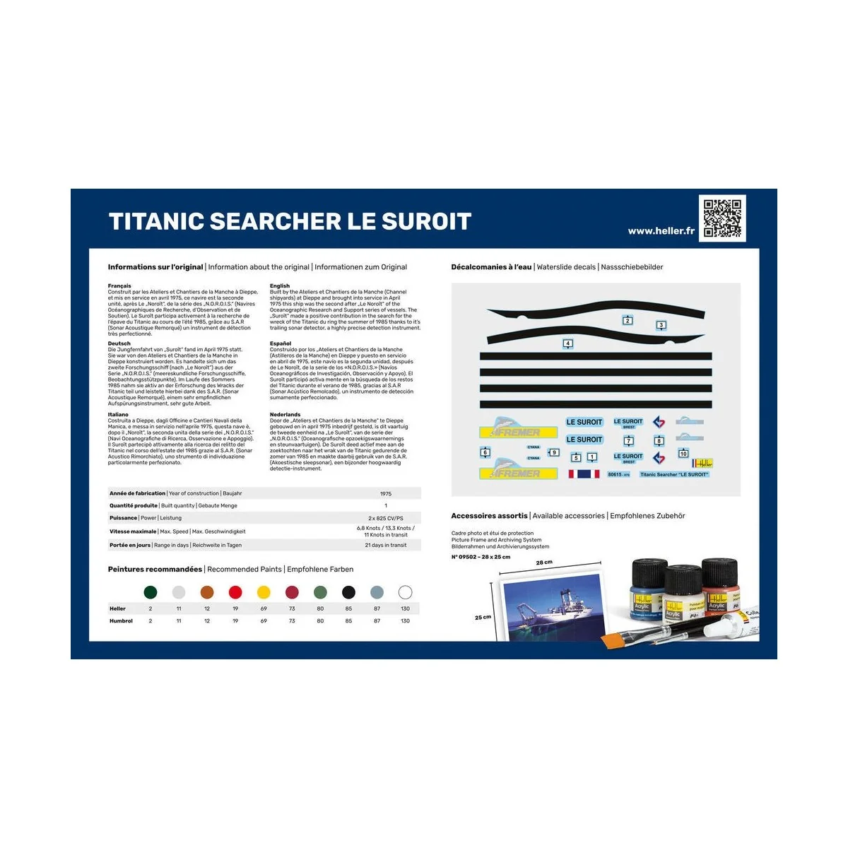 Titanic Searcher Le Suroit 1/200 Heller + colle et peintures Heller HEL-56615 - 2