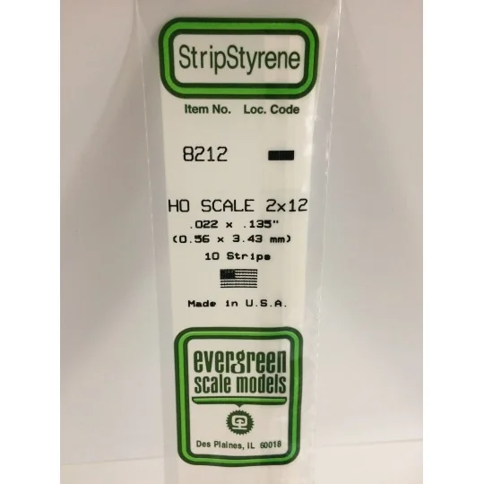 S1378212-Baguette HO 0.6x3.4x350mm Ref : 8212 - Evergreen - S1378212