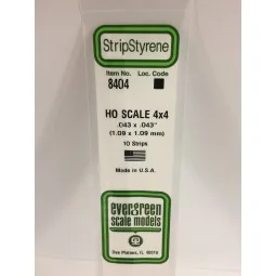 Baguette HO 1.1x1.1x350mm Ref : 8404 - Evergreen Evergreen S1378404 - 1