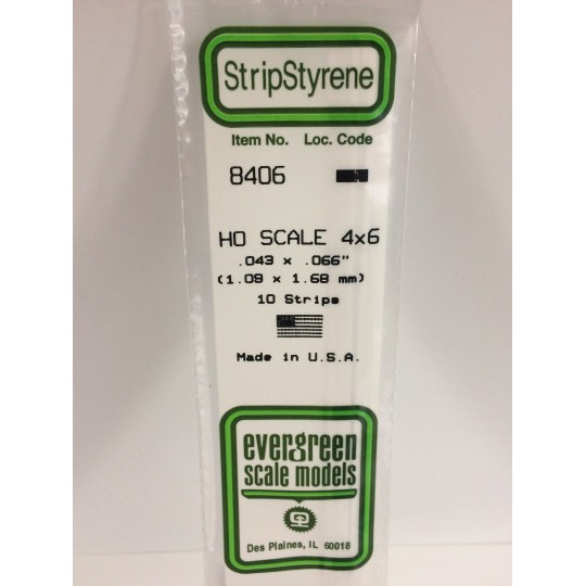 S1378406-HO strip 1.1x1.7x350mm Ref: 8406 - Evergreen - S1378406