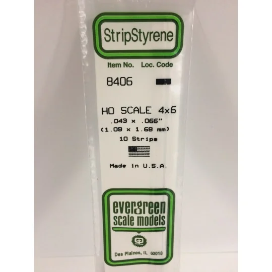 S1378406-HO strip 1.1x1.7x350mm Ref: 8406 - Evergreen - S1378406