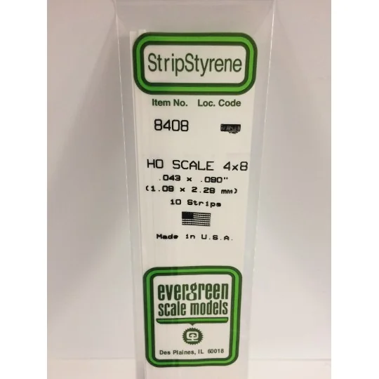 S1378408-Baguette HO 1.1x2.3x350mm Ref : 8408 - Evergreen - S1378408