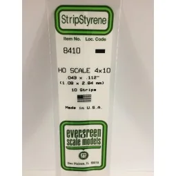 Baguette HO 1.1x2.8x350mm Ref : 8410 - Evergreen Evergreen S1378410 - 1