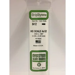 Baguette HO 1.1x3.4x350mm Ref : 8412 - Evergreen Evergreen S1378412 - 1
