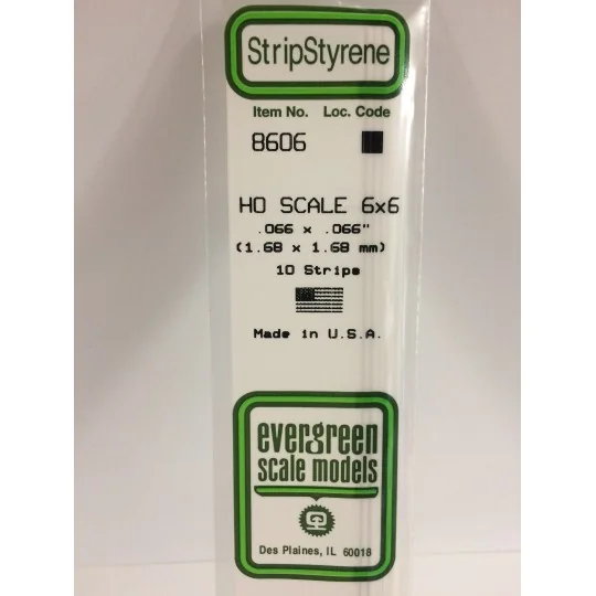 S1378606-HO strip 1.7x1.7x350mm Ref: 8606 - Evergreen - S1378606