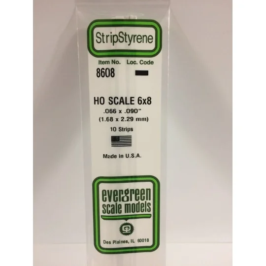 S1378608-HO strip 1.7x2.3x350mm Ref: 8608 - Evergreen - S1378608