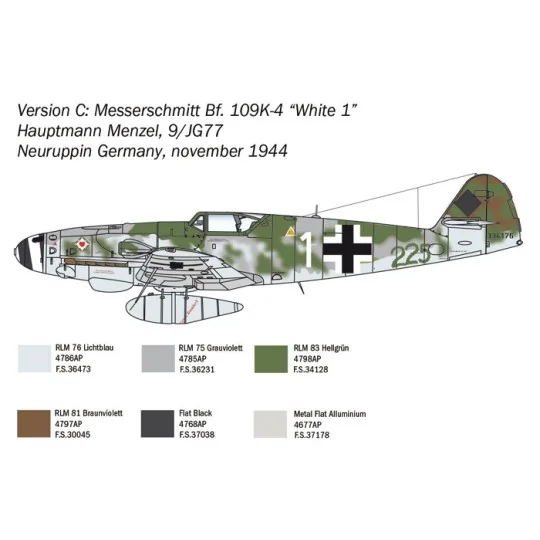 I2805-Messerschmitt Bf 109 K-4 1/48 Italeri - I2805