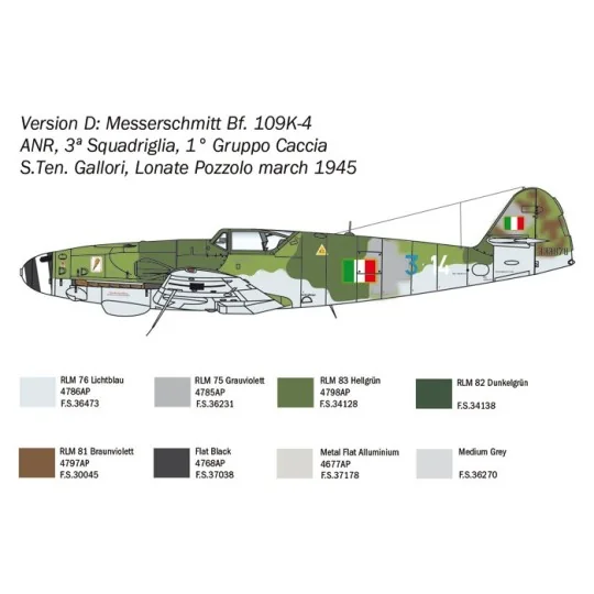 I2805-Messerschmitt Bf 109 K-4 1/48 Italeri - I2805