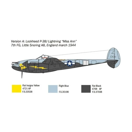 P-38J Lightning 1/72 Italeri Italeri I1446 - 4 I1446-P-38J Lightning 1/72 Italeri - I1446