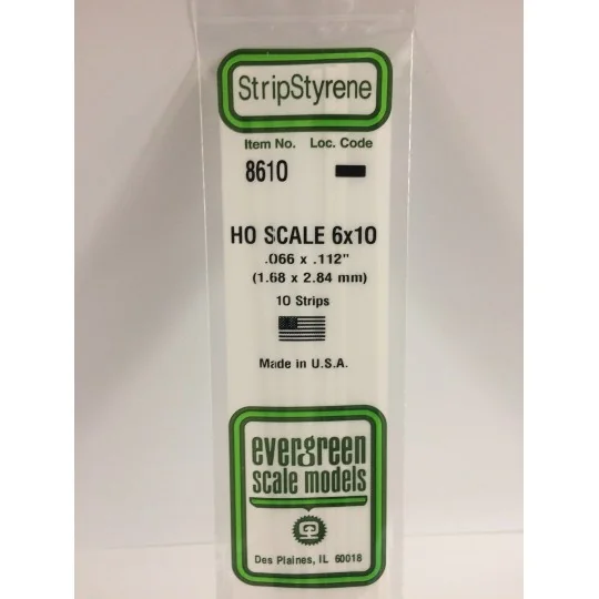 Wand HO 1.7x2.8x350mm Ref: 8610 - Evergreen - S1378610 S1378610-HO strip 1.7x2.8x350mm Ref: 8610 - Evergreen - S1378610