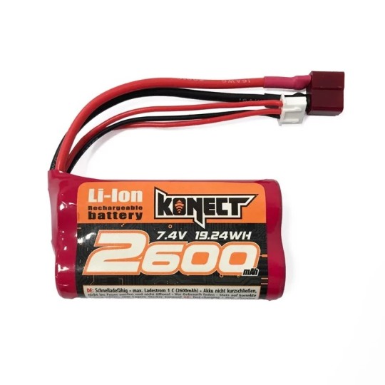 KN-LI0742600-Batterie Li-Ion 7.4V 2600mAh (Dean) STX Funtek Konect