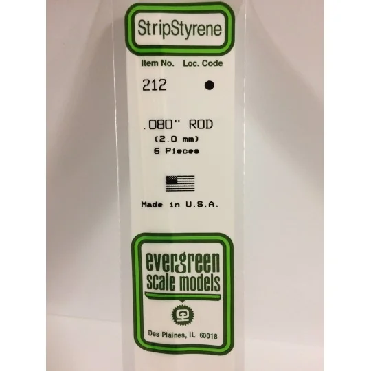 S1370212-Rond 2.0x350mm Ref : 212 - Evergreen - S1370212