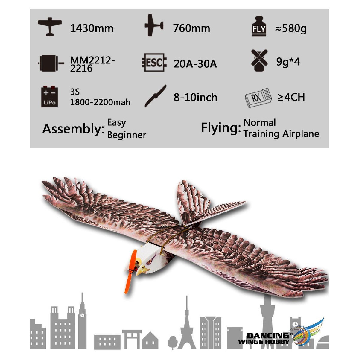 Aigle Eagle II 1m43 E19 EPP Kit DW Hobby DW Hobby - Dancing Wings Hobby E1901 - 10
