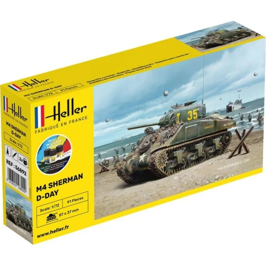 Sherman M4 D-Day 1:72 Heller - glue and paints Heller 56892 - 1 HEL-56892-Sherman M4 D-Day 1:72 Heller - glue and paints - HEL-56892