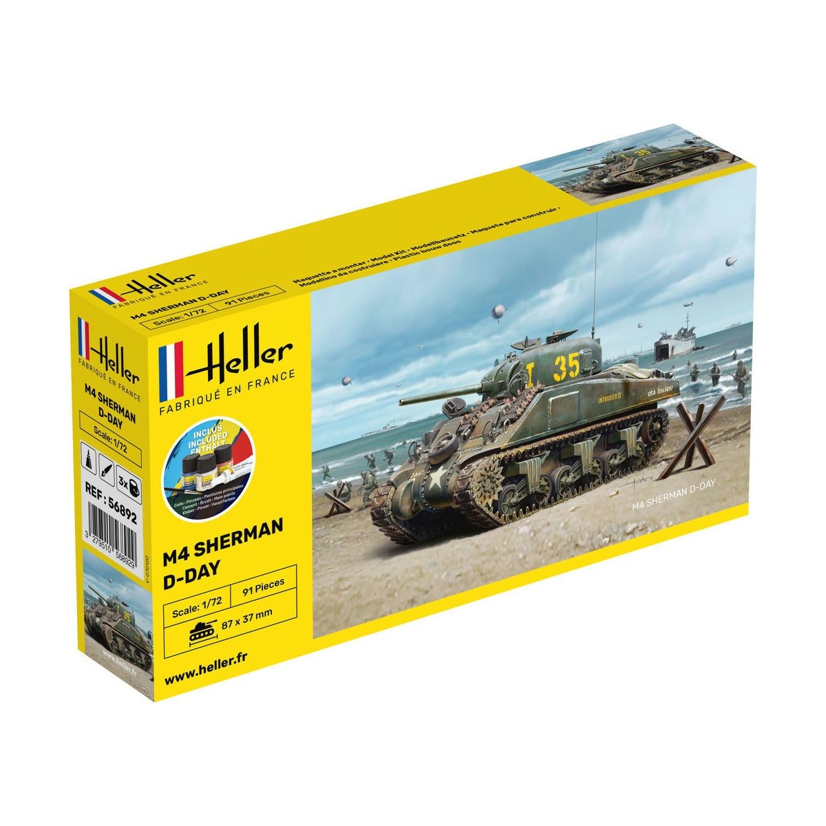 Sherman M4 D-Day 1:72 Heller - glue and paints Heller 56892 - 1