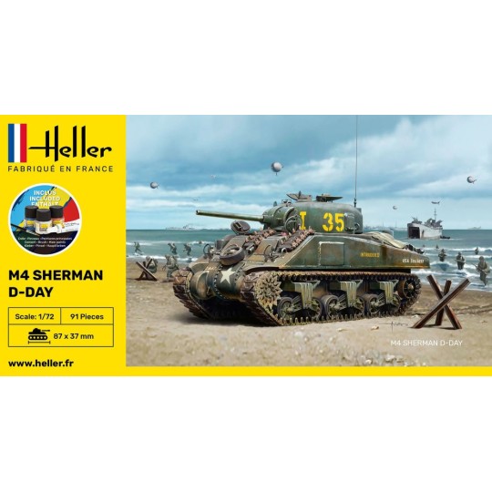 HEL-56892-Sherman M4 D-Day 1:72 Heller - glue and paints