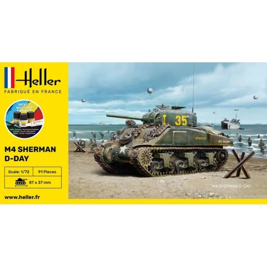 Sherman M4 D-Day 1:72 Heller - glue and paints Heller 56892 - 2 HEL-56892-Sherman M4 D-Day 1:72 Heller - glue and paints - HEL-56892