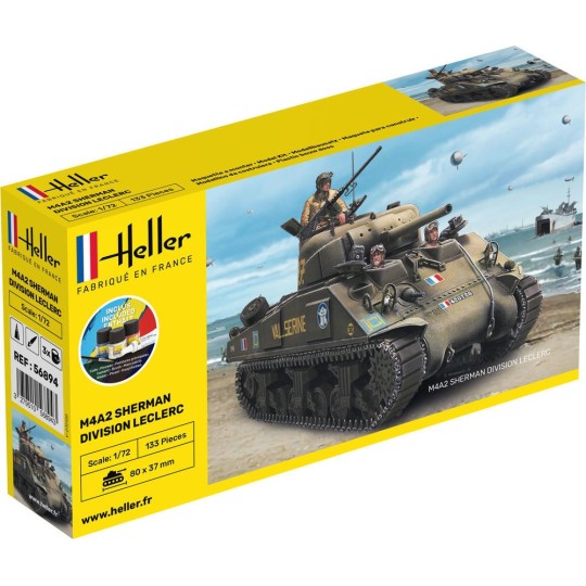 HEL-56894-Sherman "Division Leclerc" M4A2 1:72 Heller - glue and paints