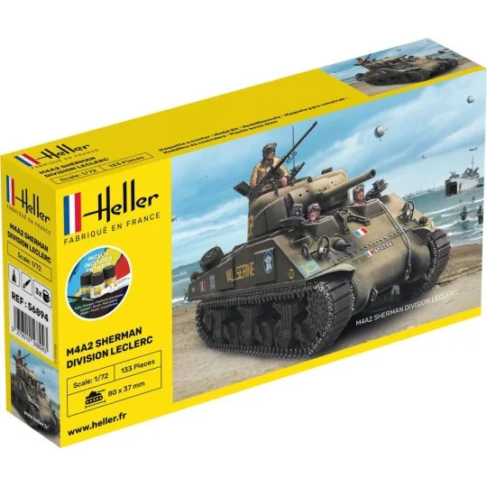 Sherman "Division Leclerc" M4A2 1:72 Heller - glue and paints Heller 56894 - 1 HEL-56894-Sherman "Division Leclerc" M4A2 1:72 Heller - glue and paints - HEL-56894